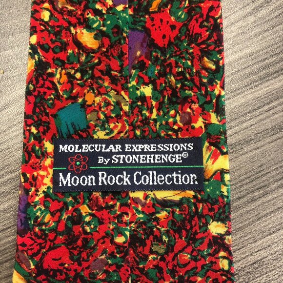 Molecular Expressions Stonehenge Moon Rock Tie 100% Silk Apollo 16 abstract USA - Picture 5 of 6